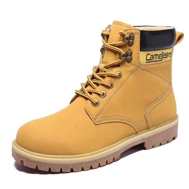 CAMEL Official Men Women High-top Hiking Boots Anti-slip Work Boots