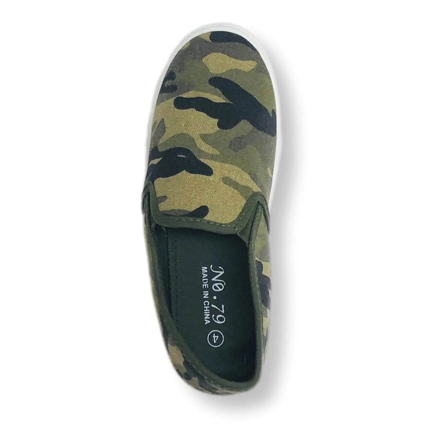 Camo Slip On Shoes for Boys Canvas Kids Sneakers