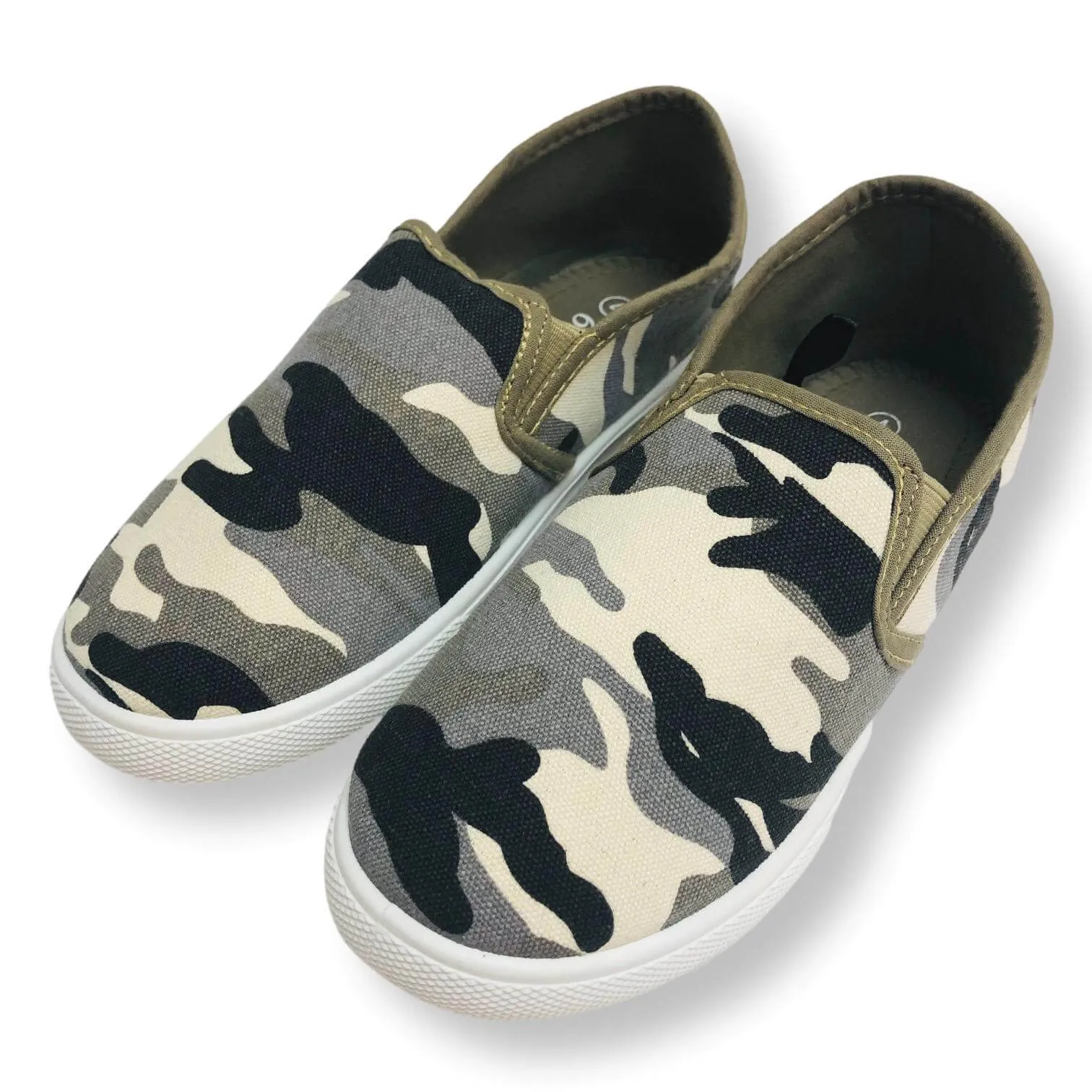 Camo Slip On Shoes for Boys Canvas Kids Sneakers