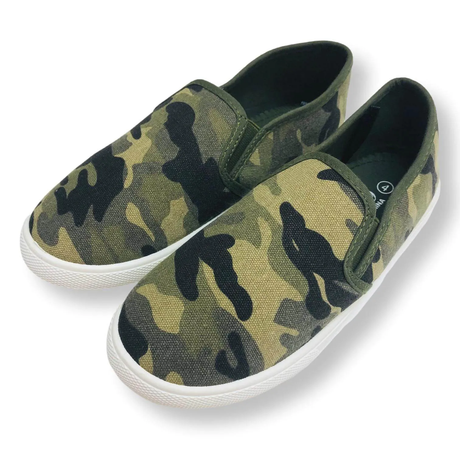 Camo Slip On Shoes for Boys Canvas Kids Sneakers