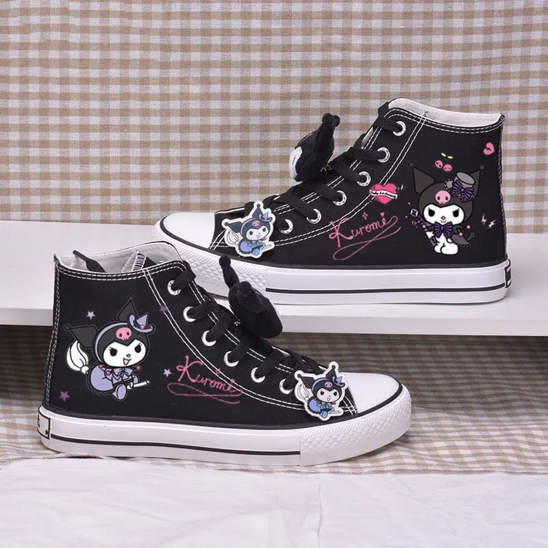 Cartoon Print High-top Canvas Shoes