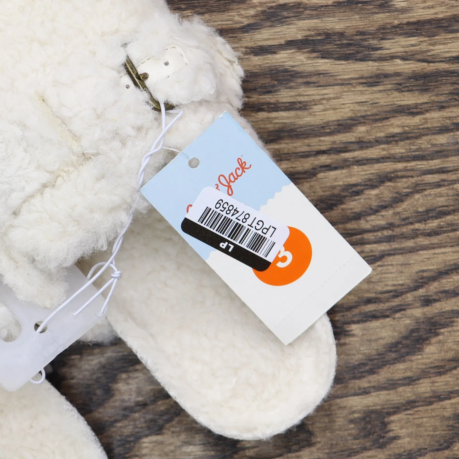 Cat & Jack Girls Faux-Shearling Loafer Slippers 91307191 Ivory Off White 3
