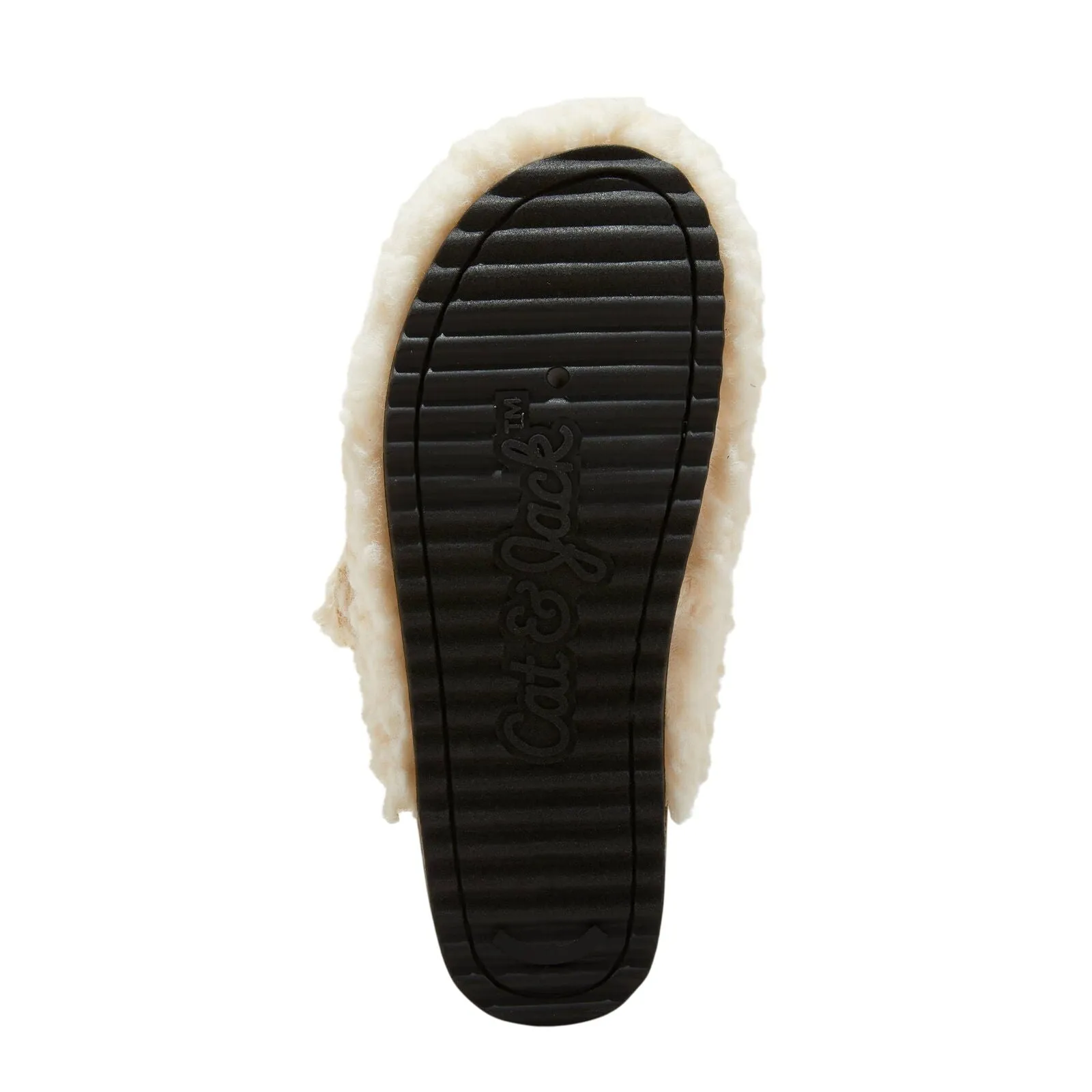 Cat & Jack Girls Faux-Shearling Loafer Slippers 91307191 Ivory Off White 3