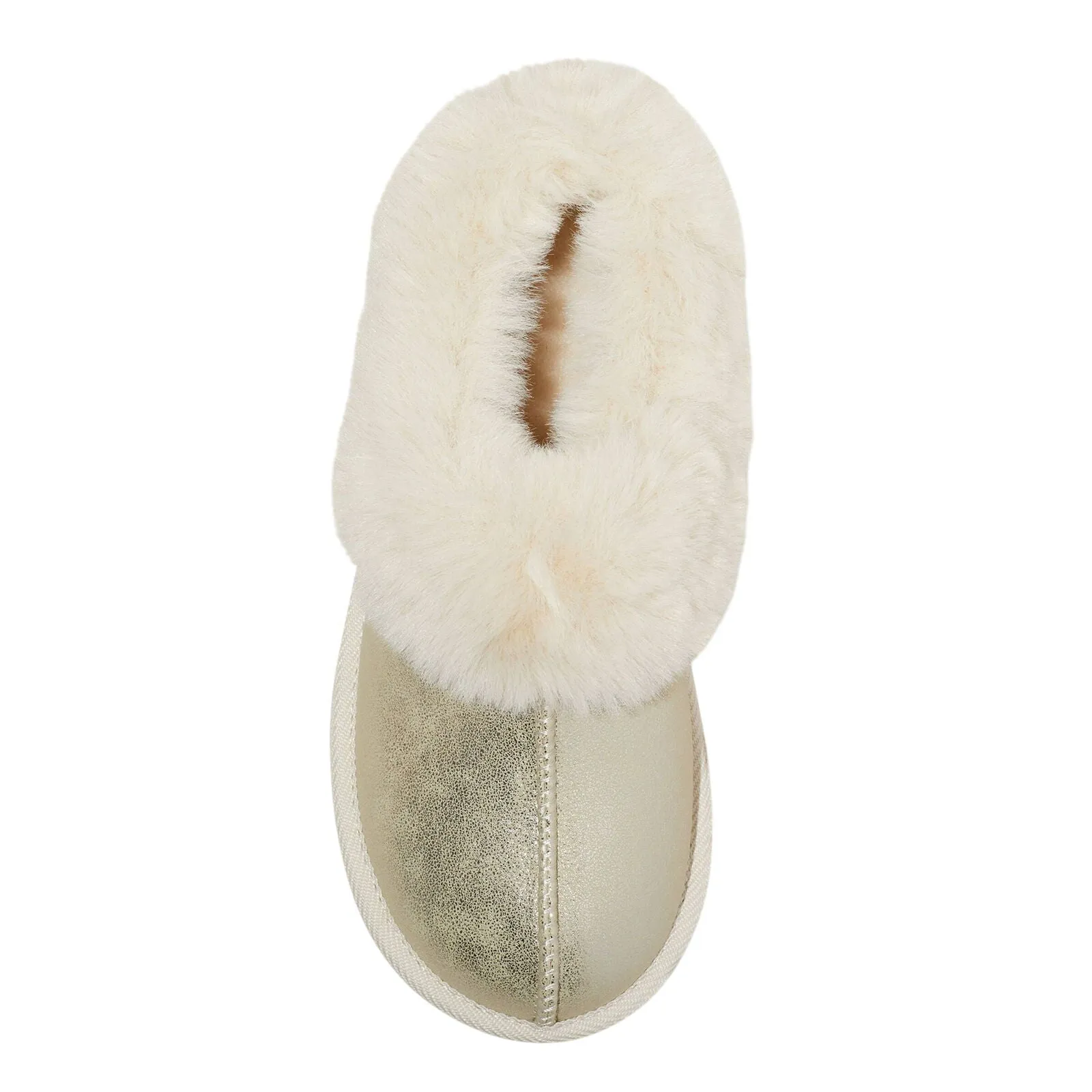 Cat & Jack Kids Girls Mollie Faux Fur Cuff Scuff Slippers 91307158 Gold Yellow 4