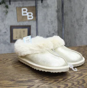 Cat & Jack Kids Girls Mollie Faux Fur Cuff Scuff Slippers 91307158 Gold Yellow 4