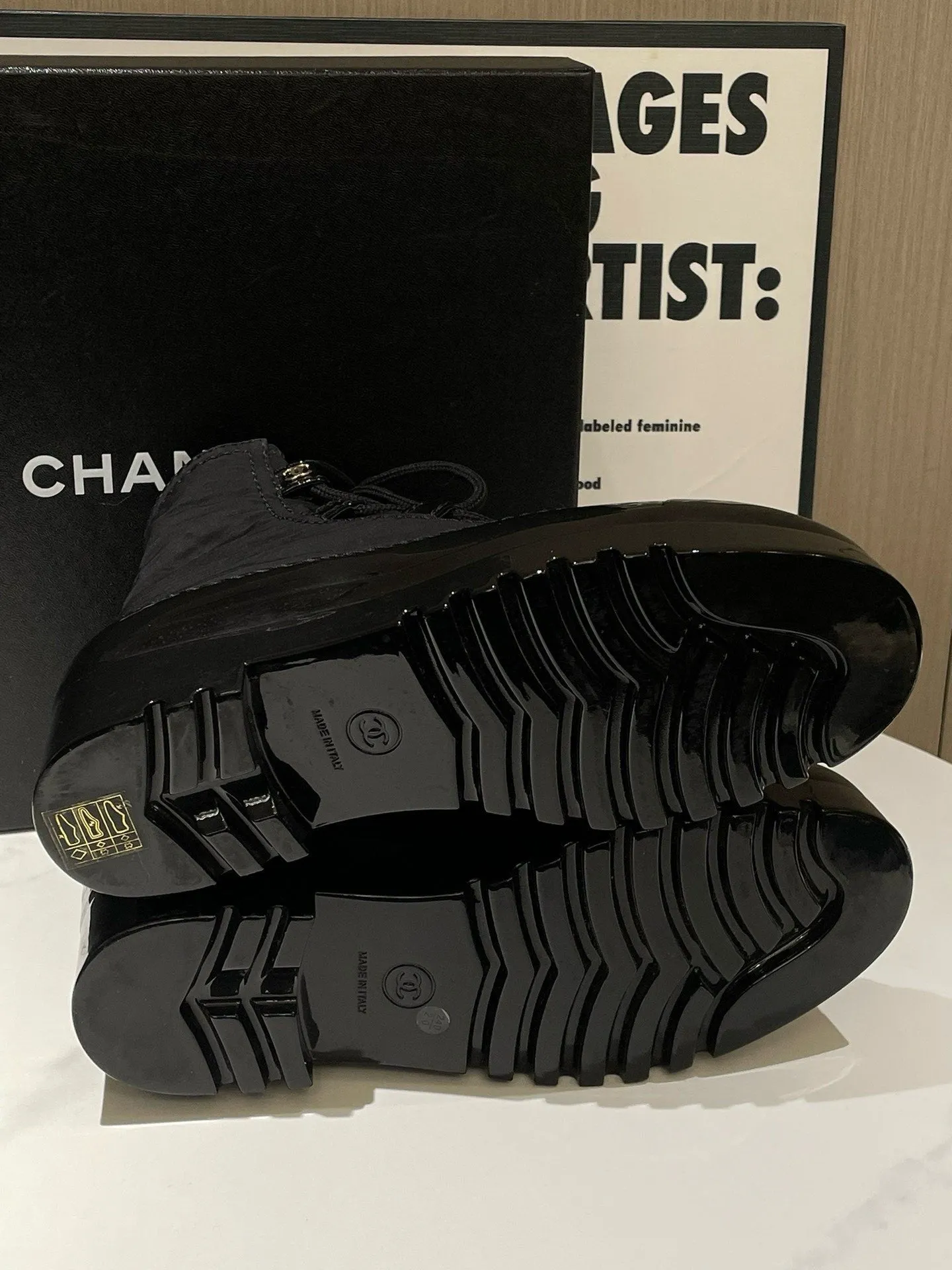 Chanel Puffer Boots Black Snow Boot
