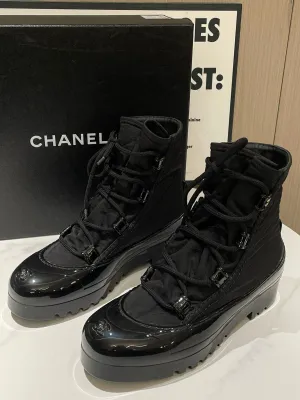 Chanel Puffer Boots Black Snow Boot