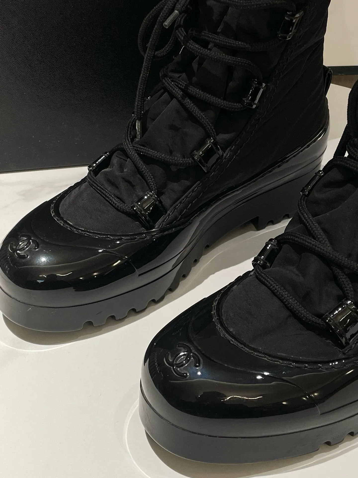 Chanel Puffer Boots Black Snow Boot