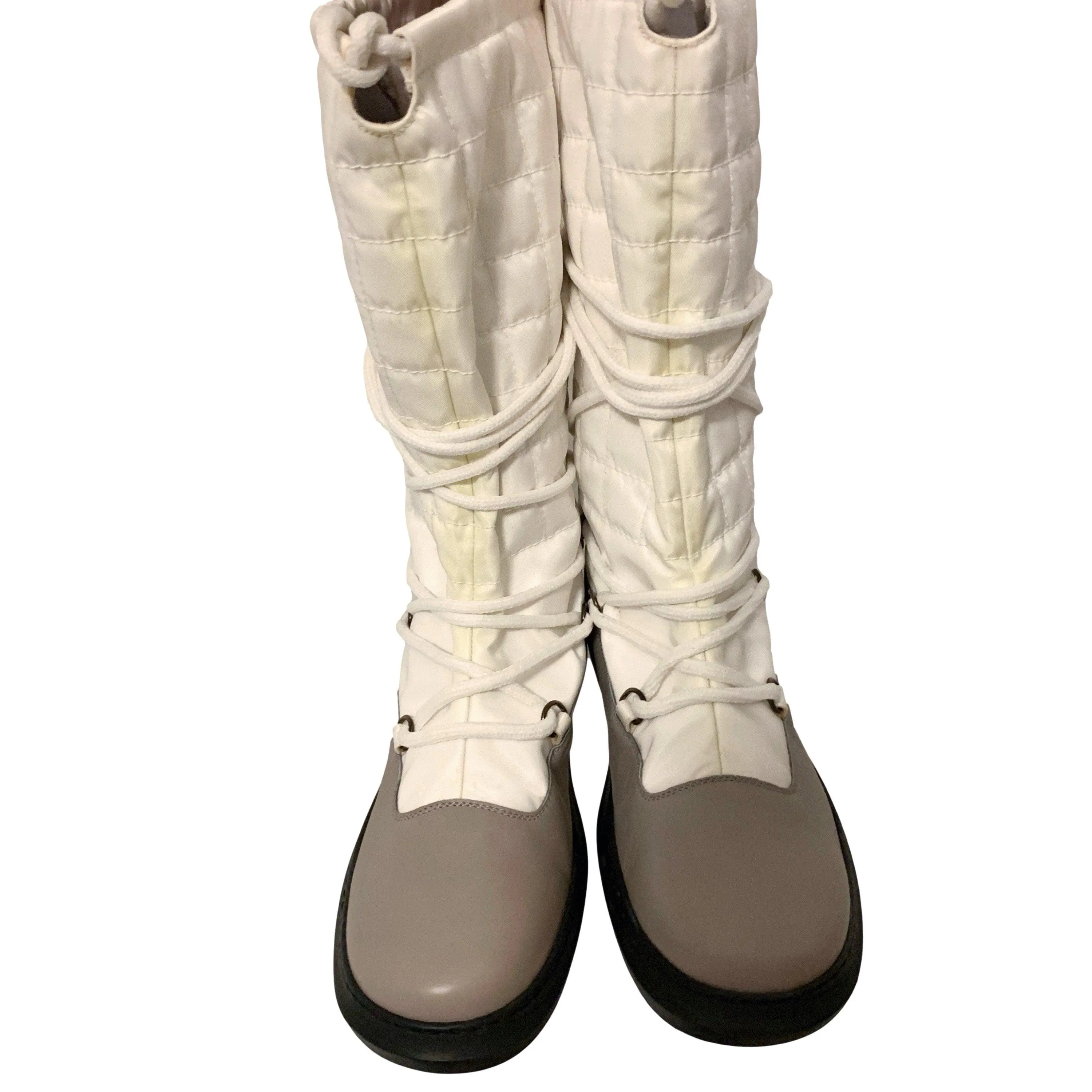 Chanel Sport White Logo Snow Boots