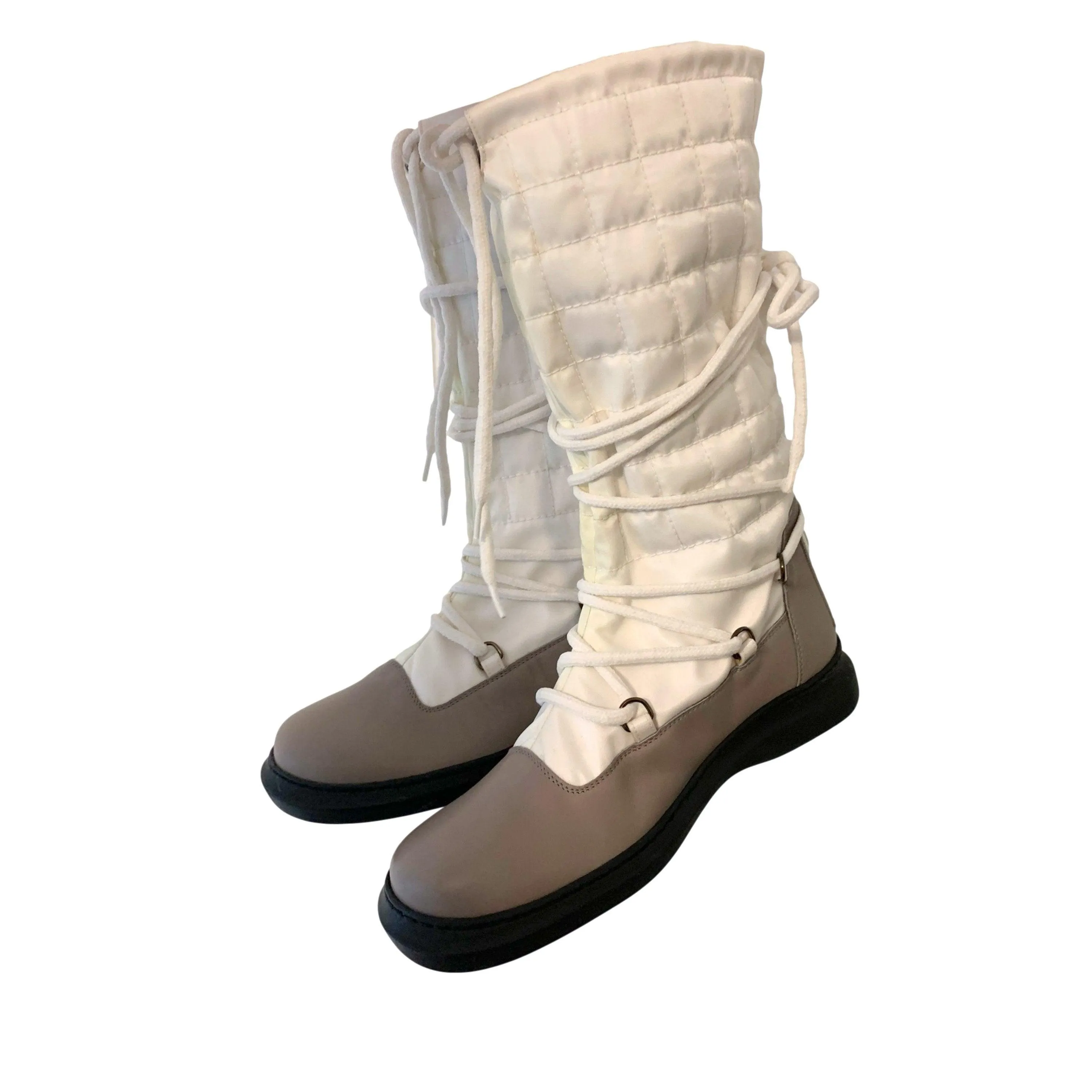 Chanel Sport White Logo Snow Boots