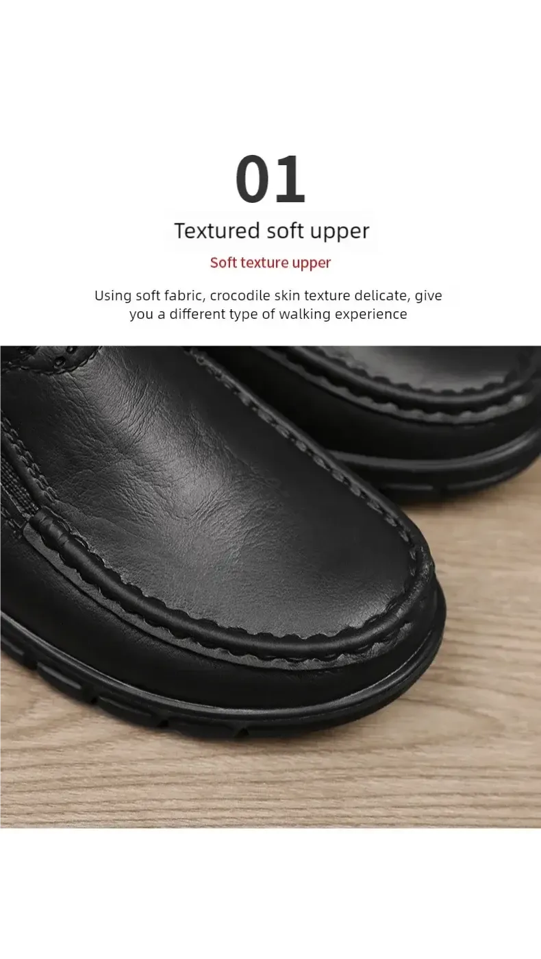 Chef shoes four season new anti slip oil resistant plus size business casual men's work leather shoes fashion comfort soft soled