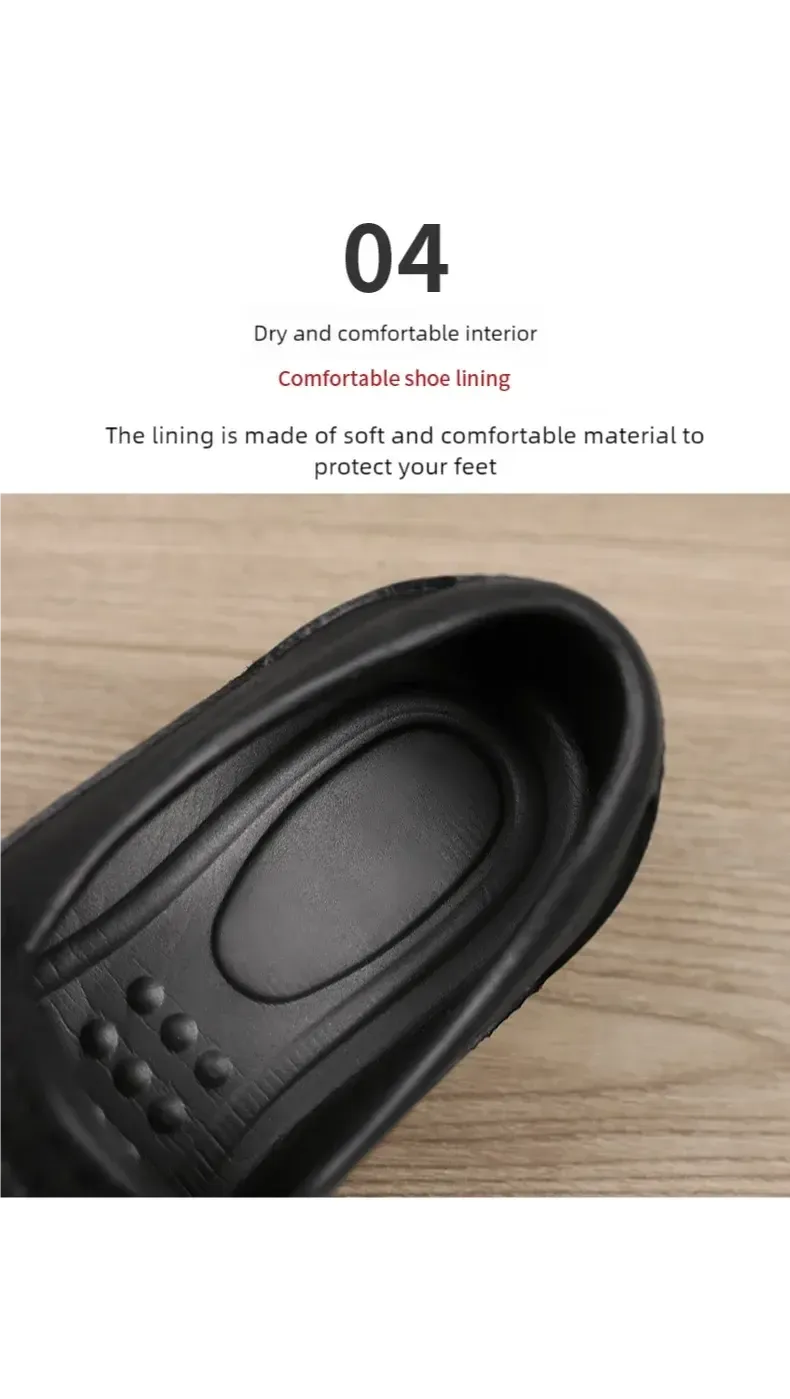 Chef shoes four season new anti slip oil resistant plus size business casual men's work leather shoes fashion comfort soft soled