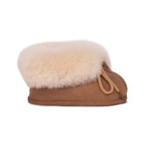 Chestnut Baby Bootie Sheepskin Slipper by CLOUD NINE / RJS - Shoe Size Kid 2-3, 4-5, 6-7