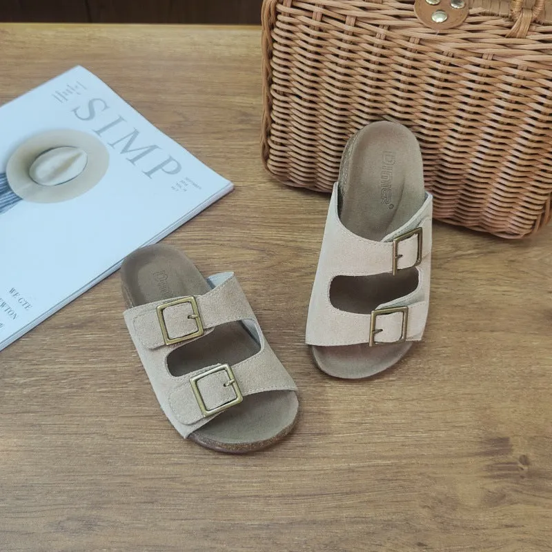 Children's Shoes Parent-Child Shoes Birkenstock Sandals  Summer New Boys and Girls Genuine Leather Open Toe Breathable Slippers Wholesale