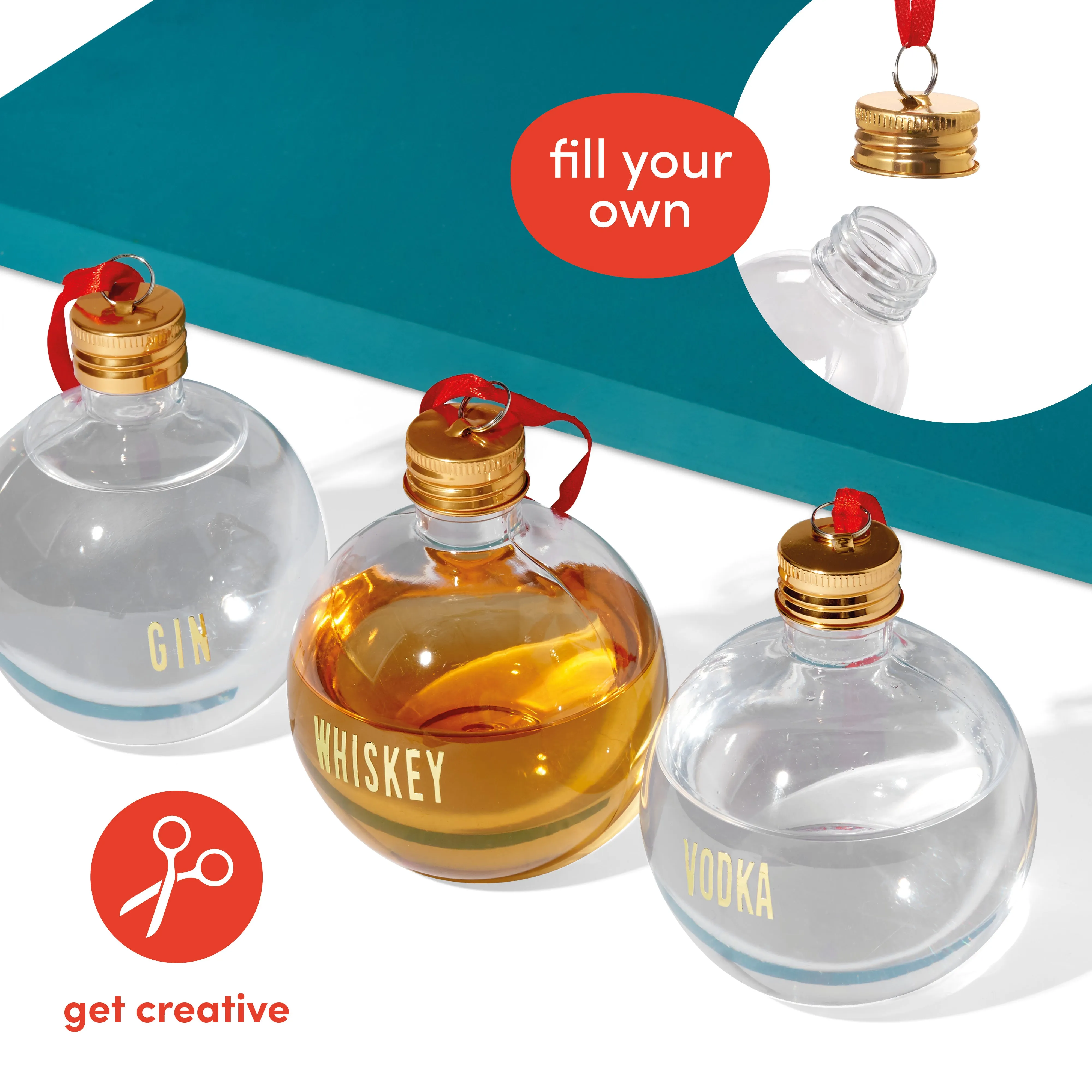 Christmas Fillable Boozy Baubles (250ml)