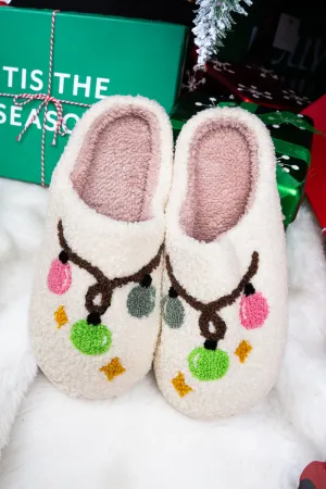 Christmas Lights Plush Slippers