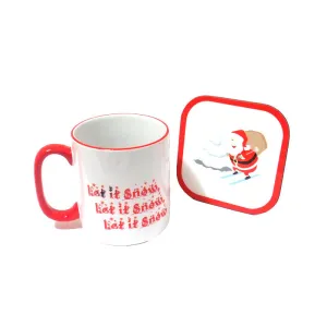 Christmas Skiing Mug & Coaster Set