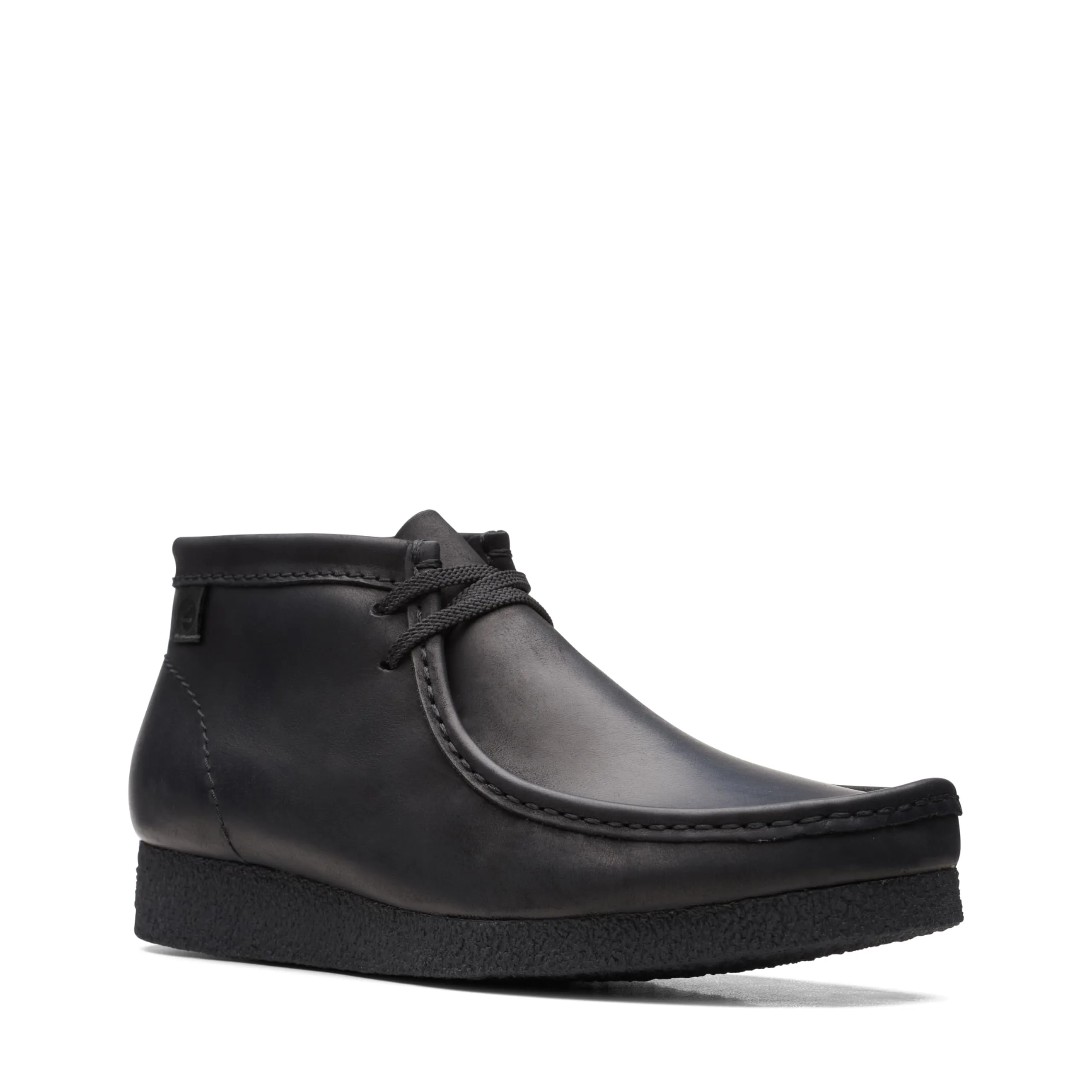 Clarks mens Shacre Ankle Boot, Black Leather, 9.5 US