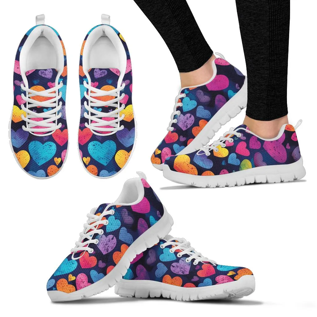 Colorful hearts Women's sneakers