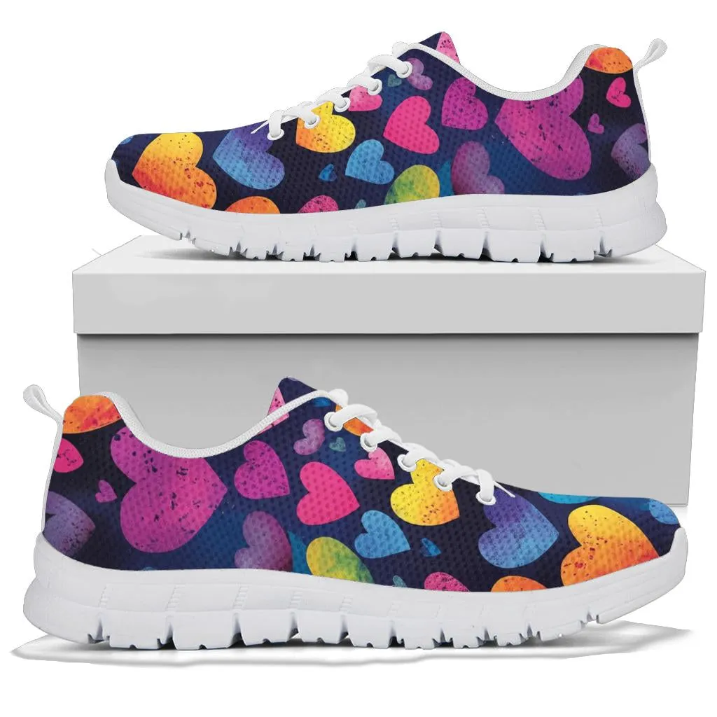 Colorful hearts Women's sneakers