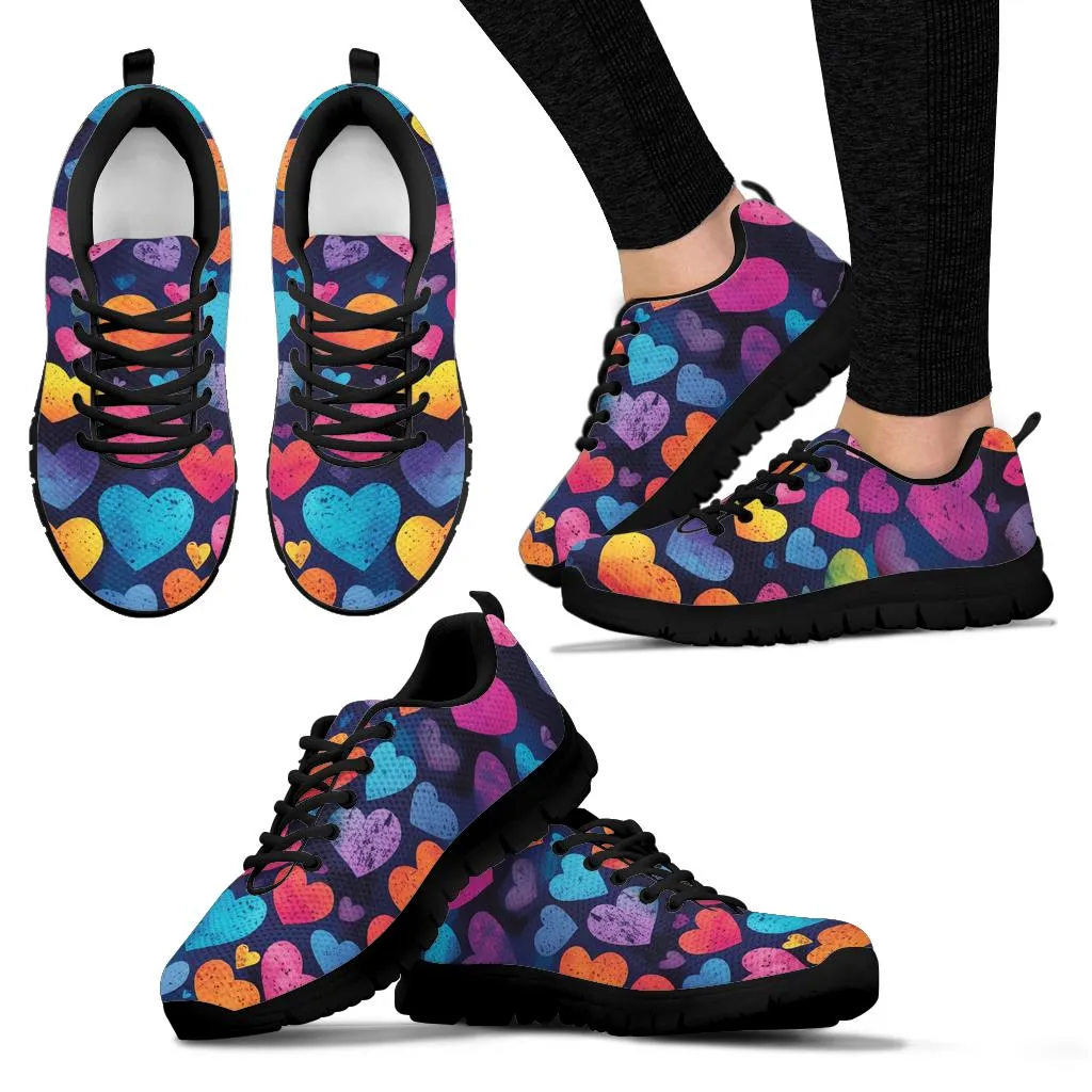 Colorful hearts Women's sneakers