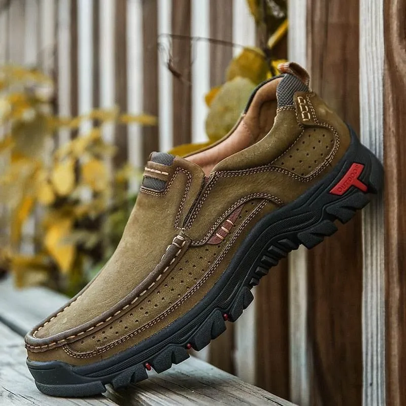 Cowhide Leather Hiking Shoes - Comfortable Breathable Outdoor Footwear
