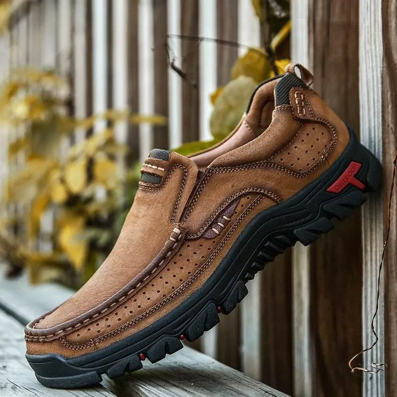 Cowhide Leather Hiking Shoes - Comfortable Breathable Outdoor Footwear