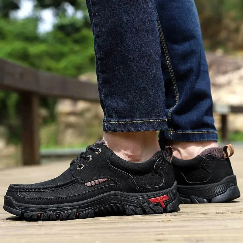 Cowhide Leather Hiking Shoes - Comfortable Breathable Outdoor Footwear