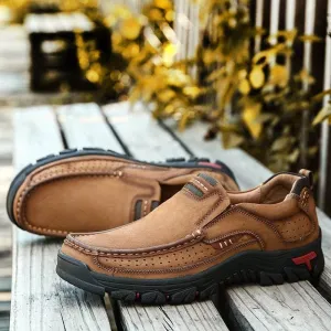 Cowhide Leather Hiking Shoes - Comfortable Breathable Outdoor Footwear
