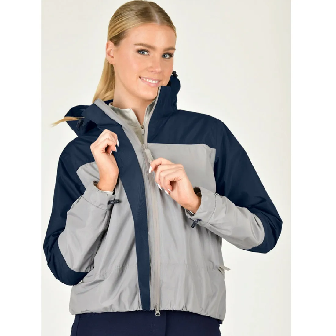 Crissy Colourblock Waterproof Jacket - Gull/Navy Academy