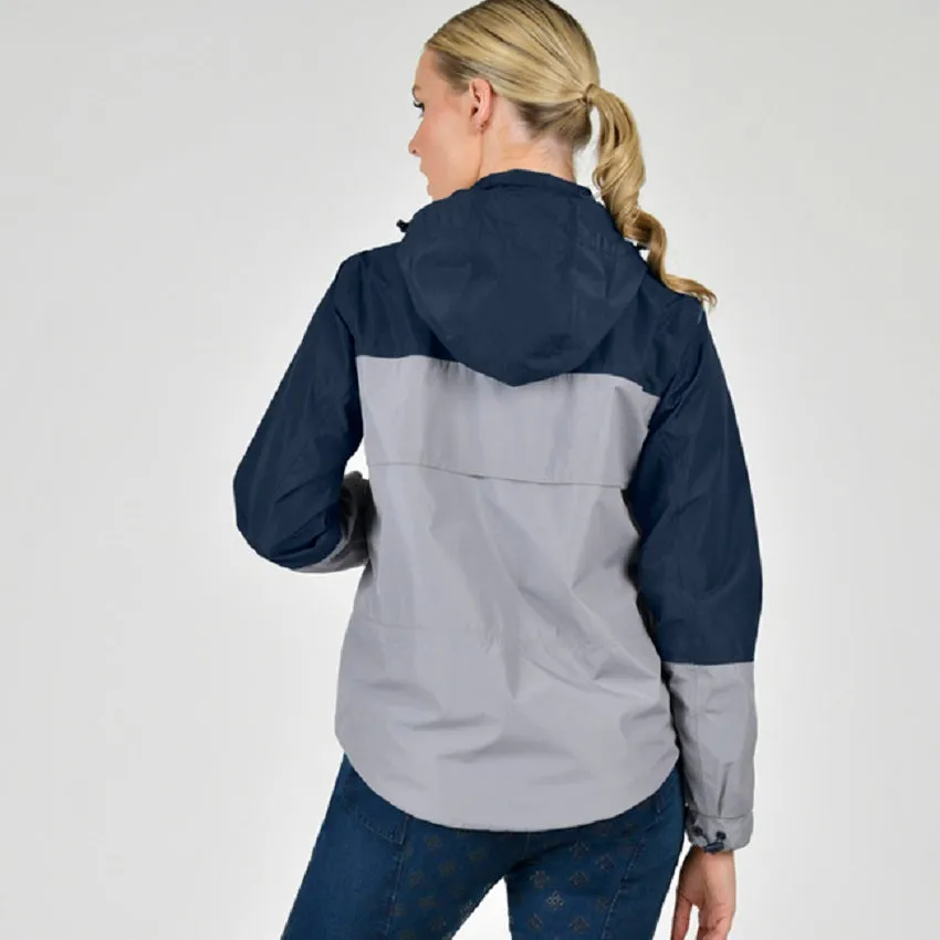 Crissy Colourblock Waterproof Jacket - Gull/Navy Academy
