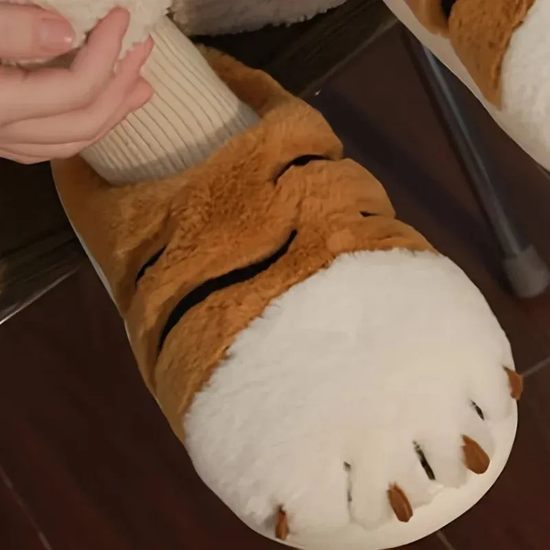 Cute Tiger Claw Fluffy Slippers