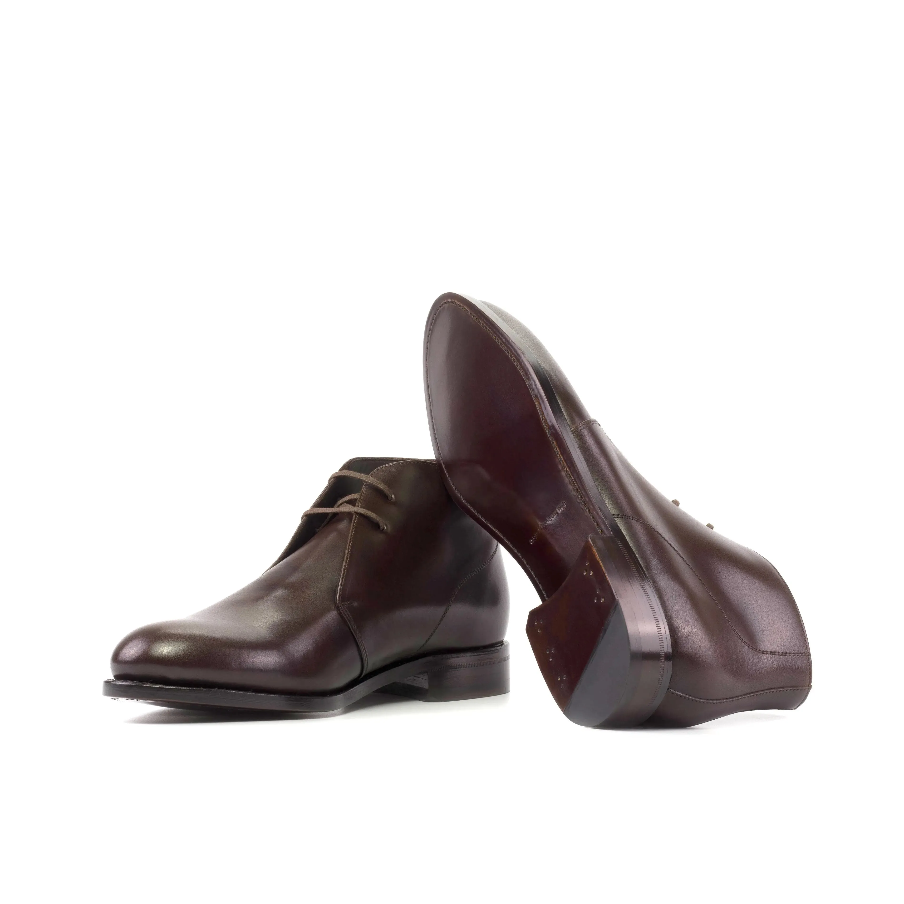 DapperFam Vivace in Dark Brown Men's Italian Leather Chukka