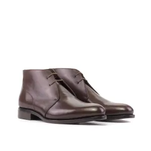 DapperFam Vivace in Dark Brown Men's Italian Leather Chukka