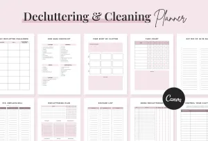 Decluttering and Cleaning Planner Canva Template