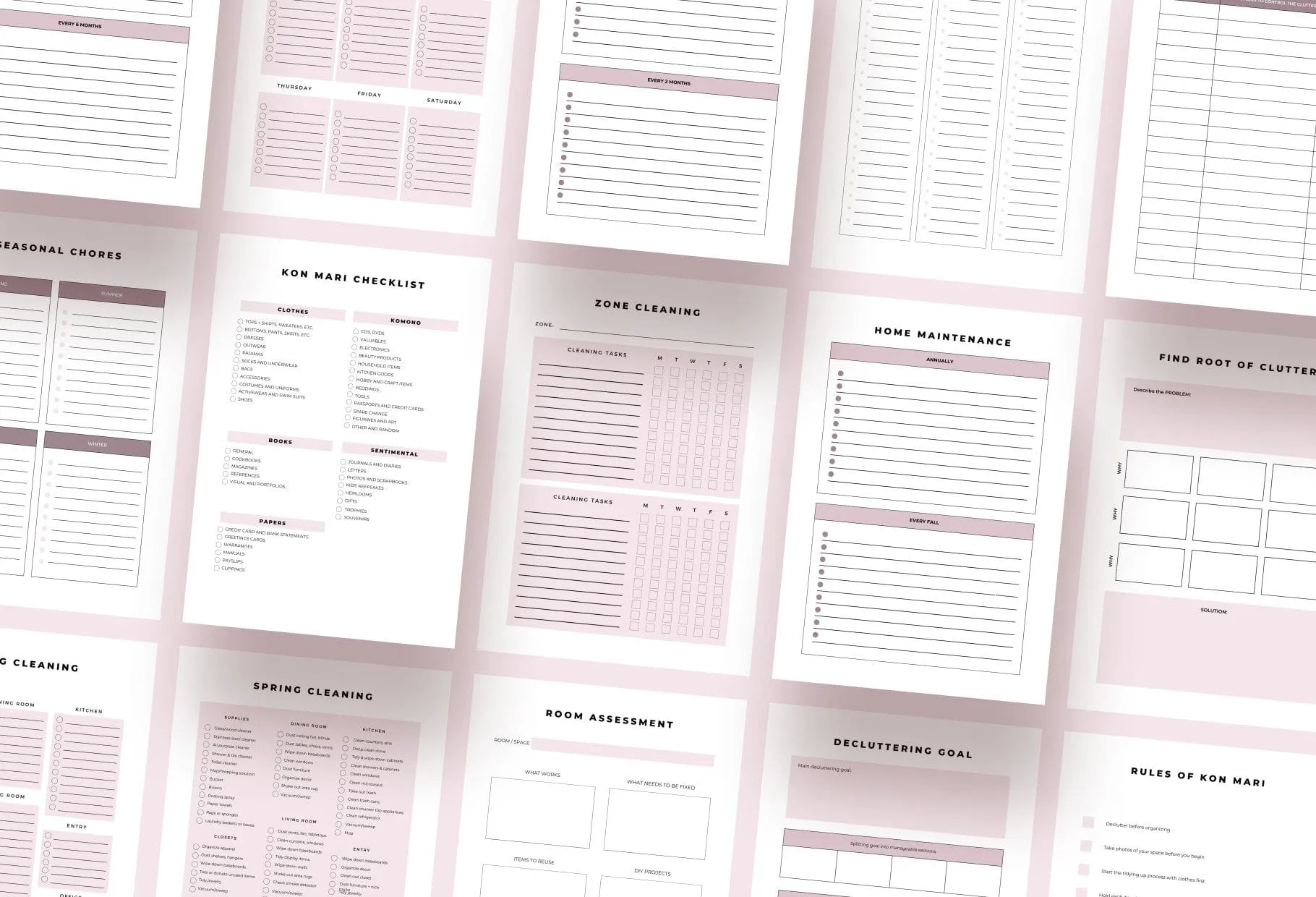 Decluttering and Cleaning Planner Canva Template