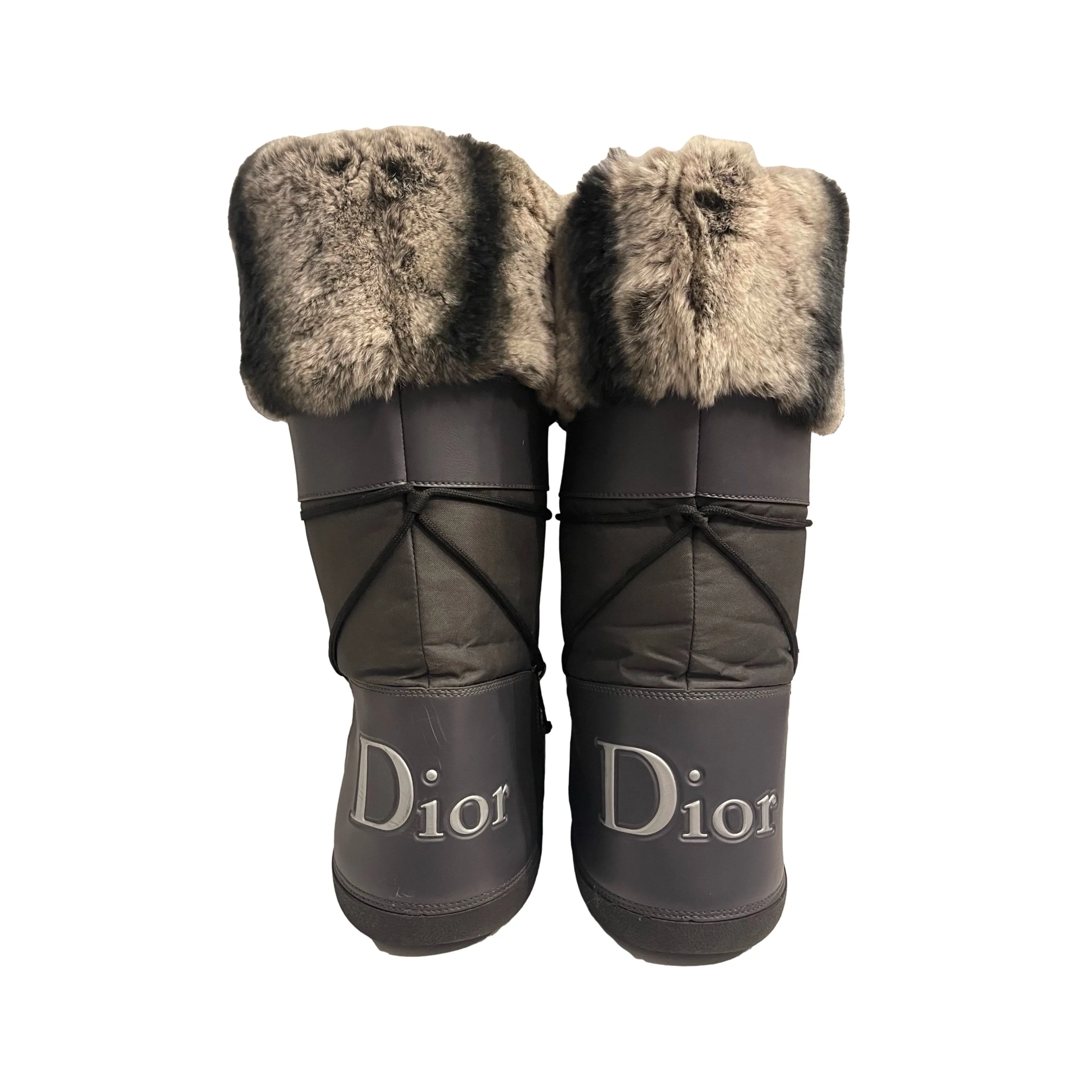 Dior Grey Fur Snow Boots