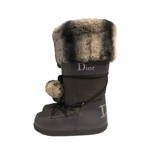 Dior Grey Fur Snow Boots