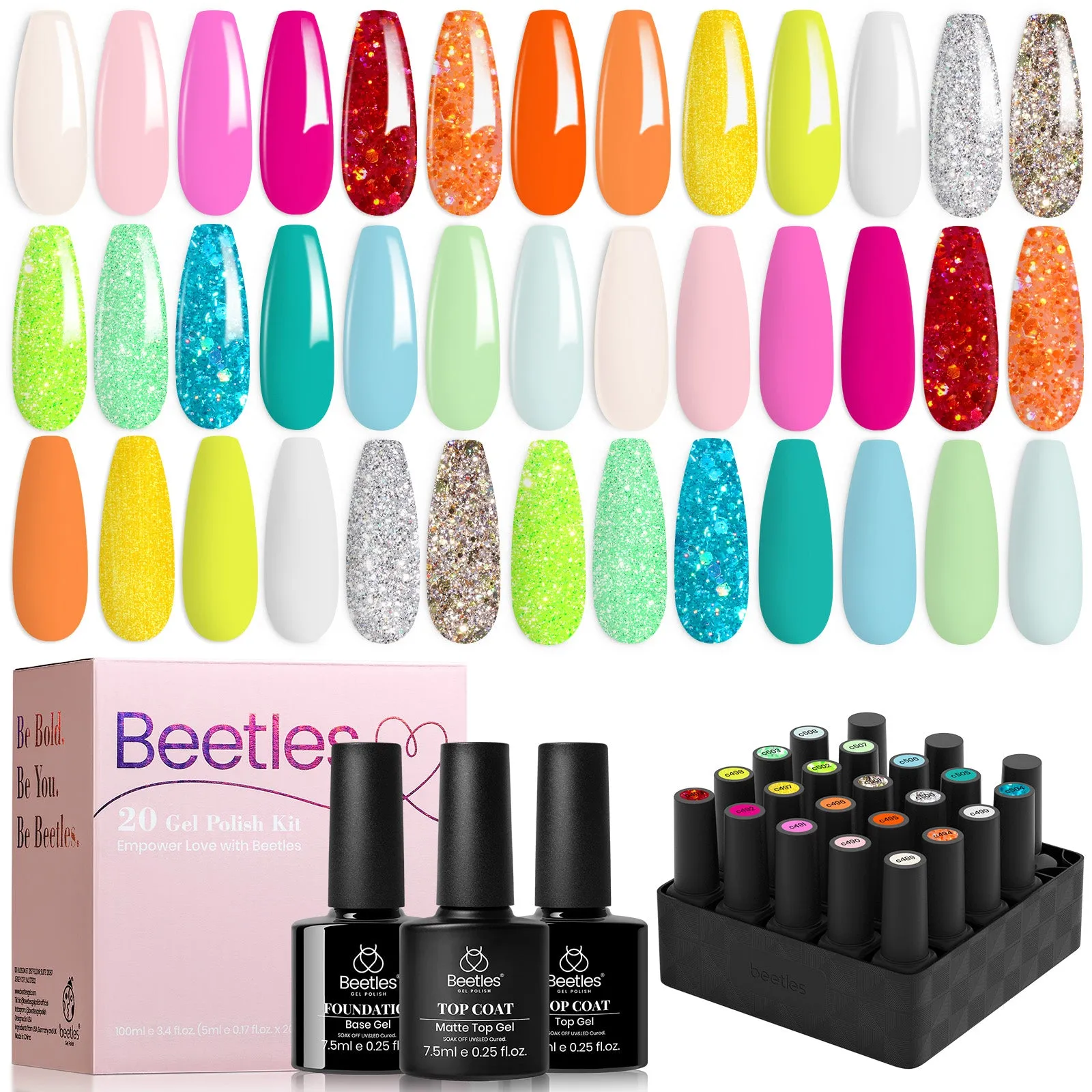 Diva of Divas - 20 Gel Colors Set with Top and Base Coat (5ml/Each)