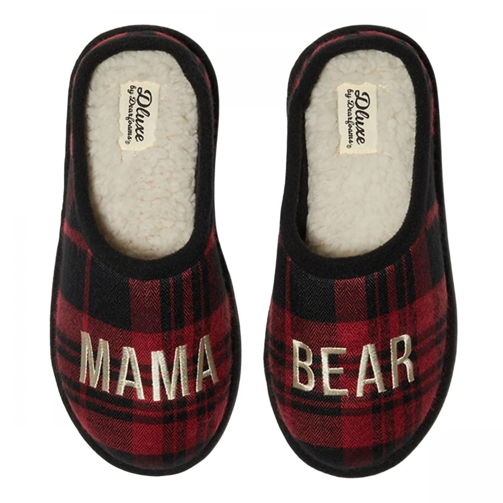 Dluxe By Dearfoams Womens Family Matching Mama Bear Clog Slippers Red M (7-8)
