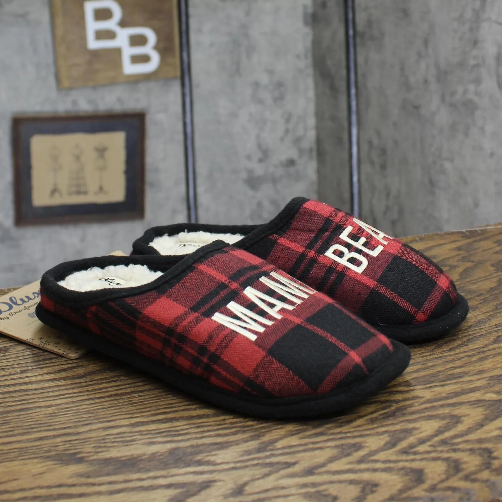 Dluxe By Dearfoams Womens Family Matching Mama Bear Clog Slippers Red M (7-8)