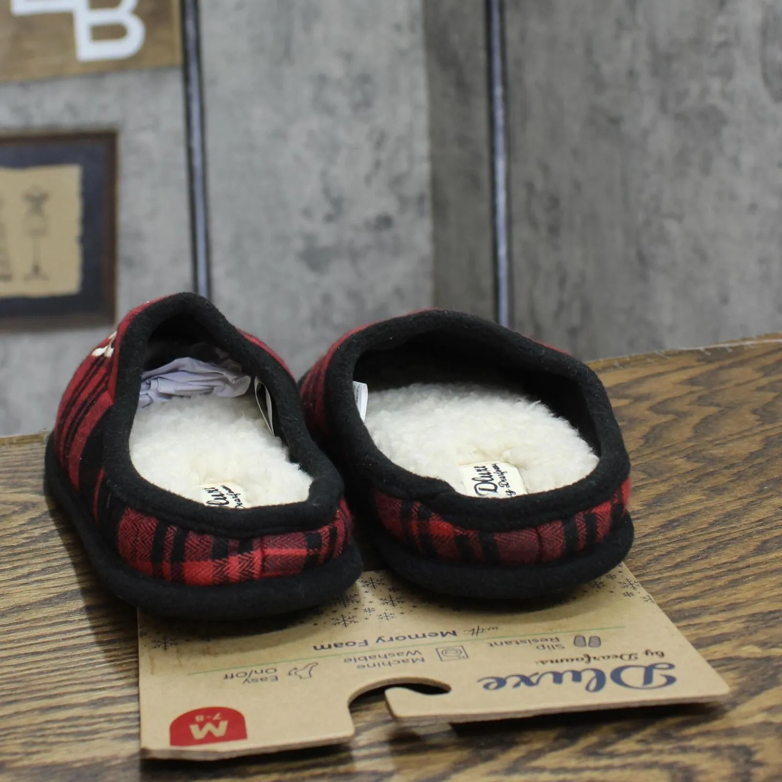 Dluxe By Dearfoams Womens Family Matching Mama Bear Clog Slippers Red M (7-8)