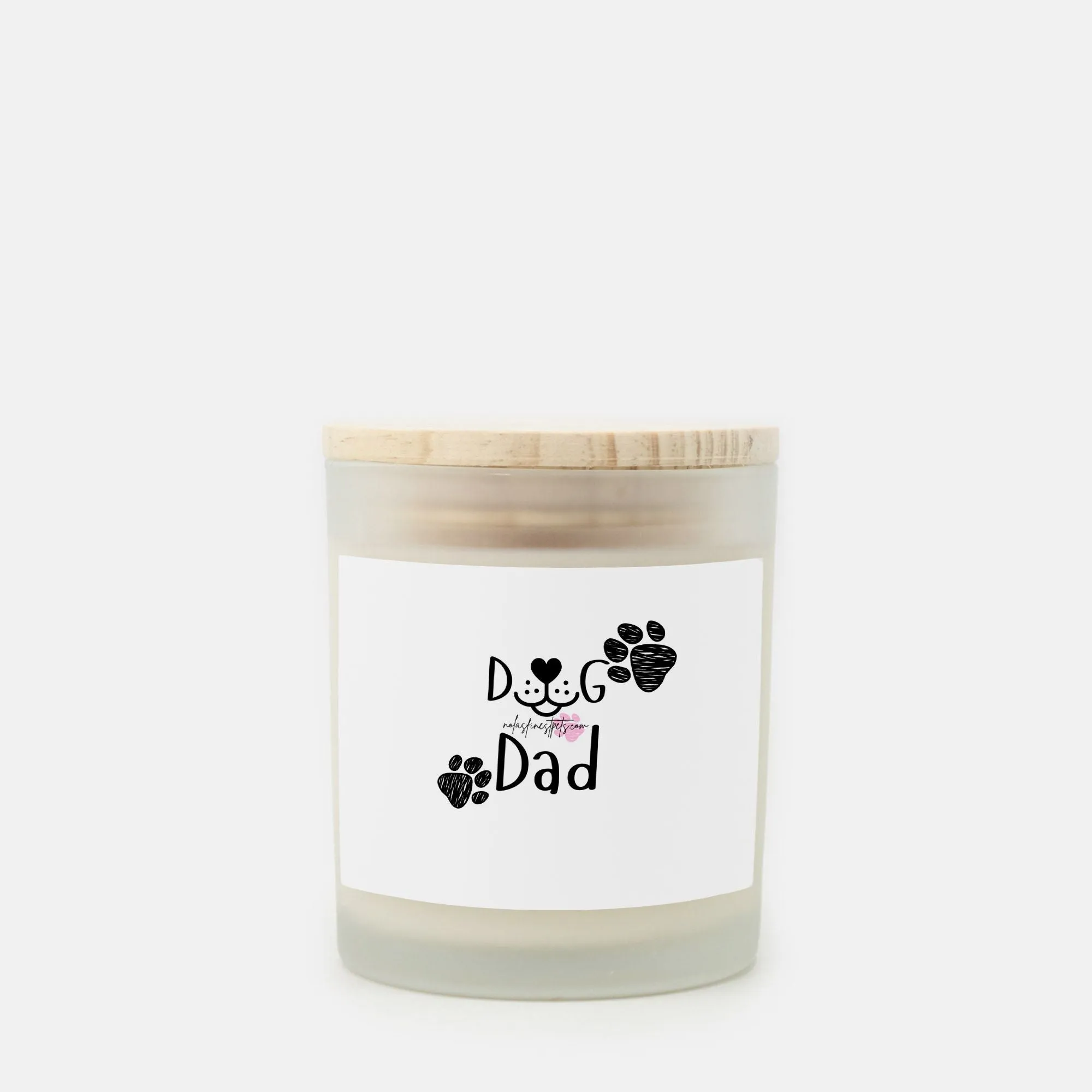 Dog Dad Clean Burning Candle Frosted Glass