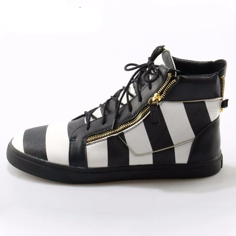 Double Zipper Unisex Sneakers Flat Leisure Trainer Shoes