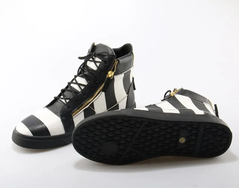 Double Zipper Unisex Sneakers Flat Leisure Trainer Shoes