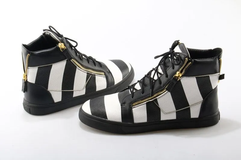 Double Zipper Unisex Sneakers Flat Leisure Trainer Shoes