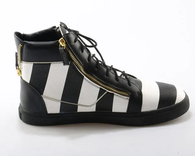 Double Zipper Unisex Sneakers Flat Leisure Trainer Shoes