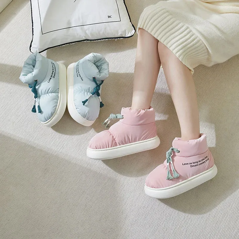 Drawstring Snow Boots