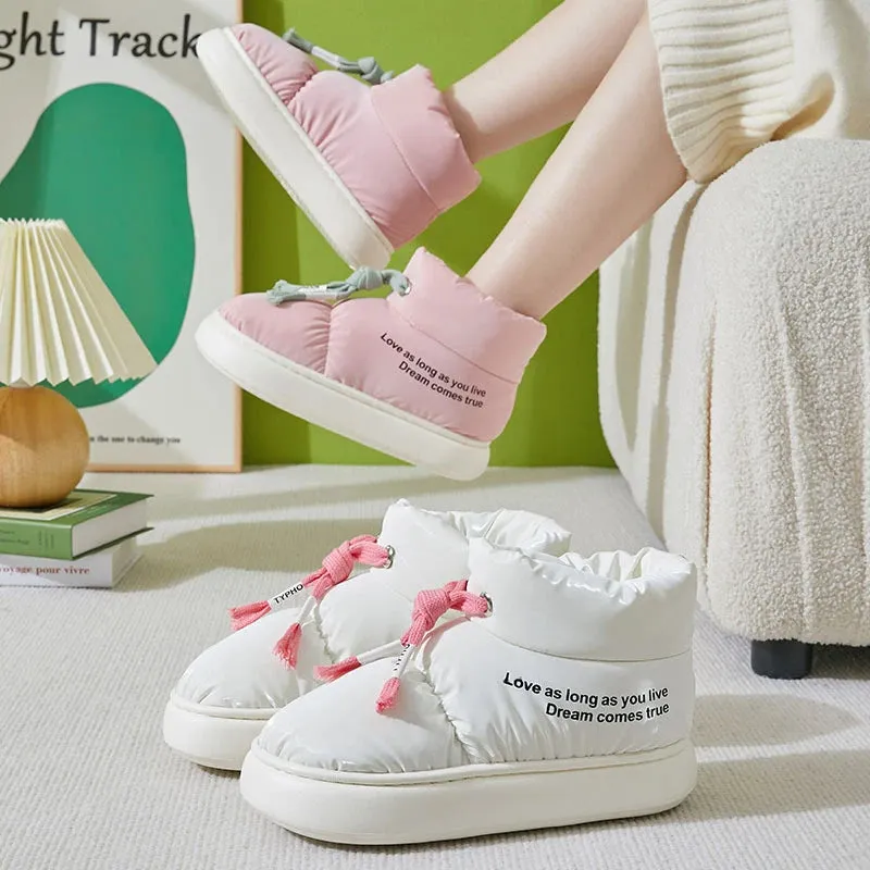 Drawstring Snow Boots