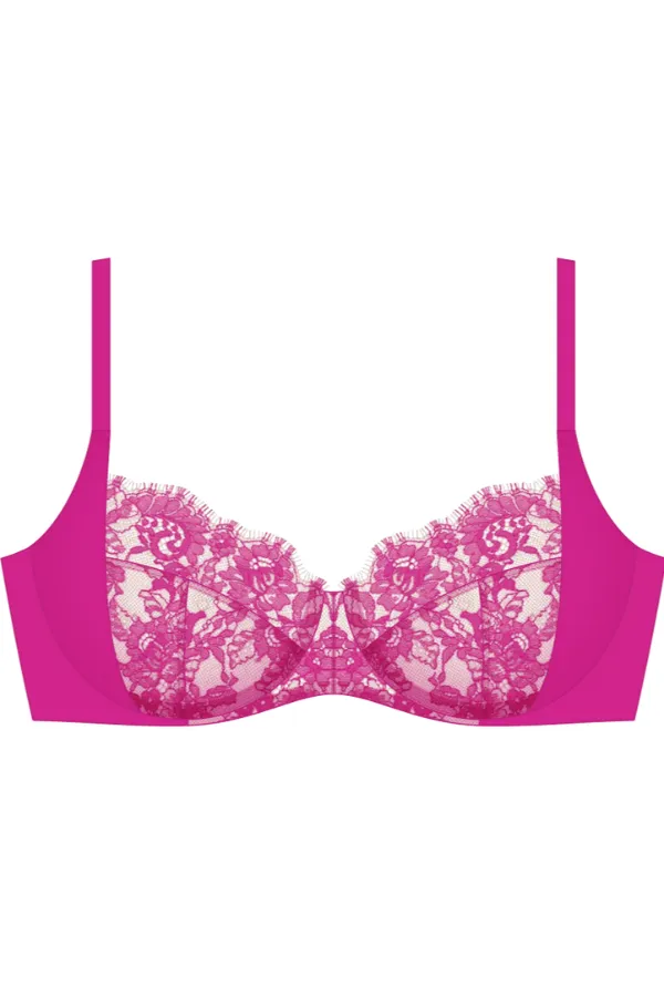 Entice Side Support Balconette Bra - Pink Berry